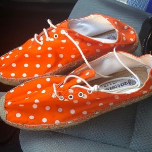Espadrilles orange polka dots